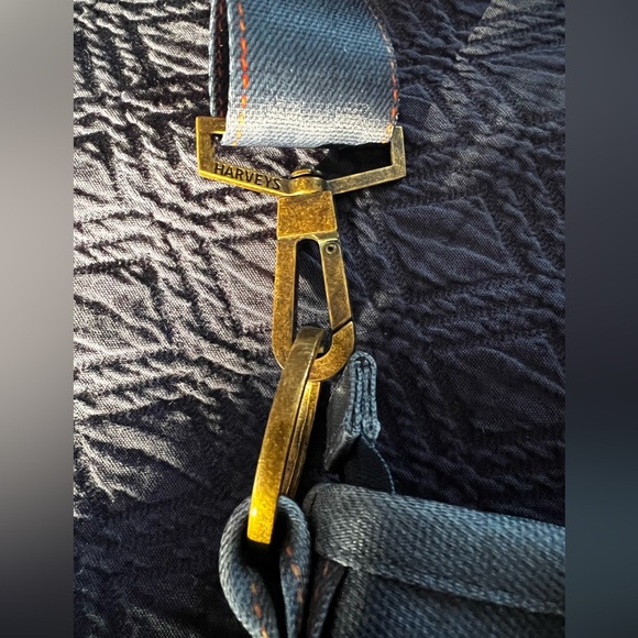 Harveys Denim Blue Original Seatbelt Bag | Baguette with Gold Hardware - Picture 4 of 12